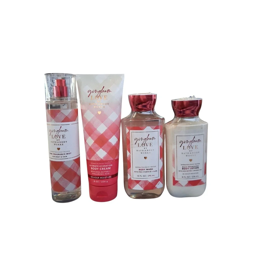 Bath & Body Works‎ Gingham Love 4pcs Womens Bath Bundle Romantic Clean Prep Boho